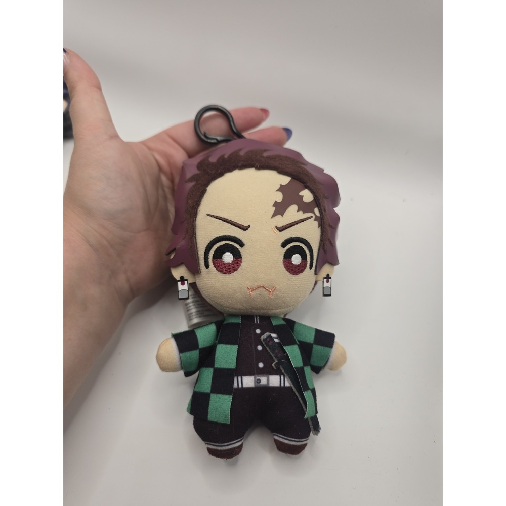 Demon Slayer Tanjiro Kamado Plush Doll Clip Keychain Kimetsu no Yaiba Anime